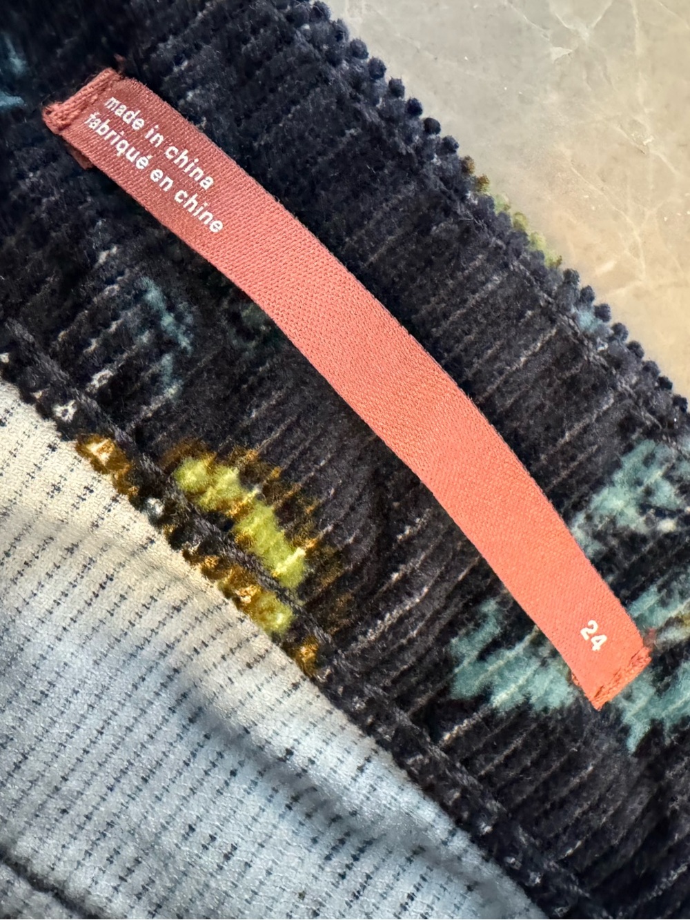 PILCRO ANTHROPOLOGIE The Icon Flare Low-Rise Corduroy Jeans Printed Floral 24 - Picture 12 of 16